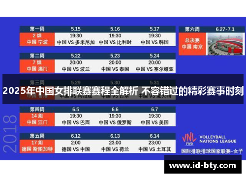2025年中国女排联赛赛程全解析 不容错过的精彩赛事时刻