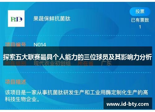 探索五大联赛最具个人能力的三位球员及其影响力分析